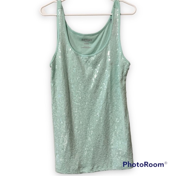 Old Navy Tops - OLD NAVY XL womens tank top sequin front mint colored dressy casual top see flaw
